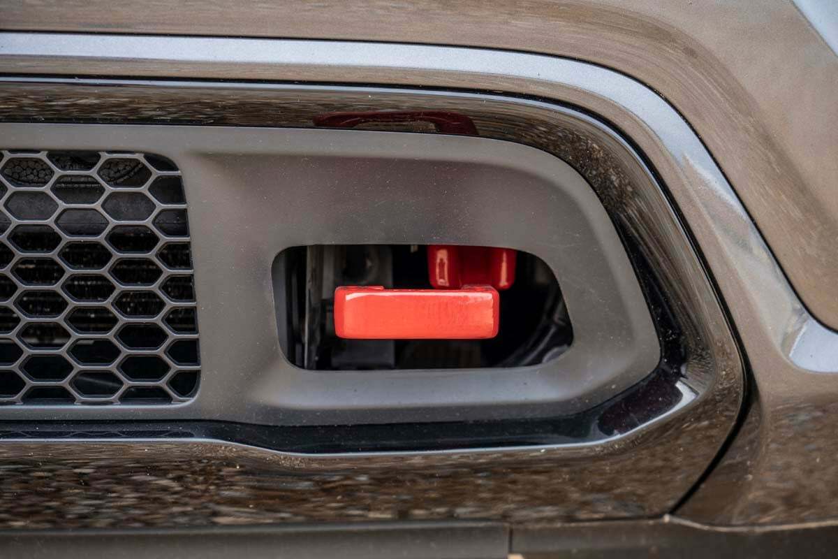 Fits Jeep Grand Cherokee 2WD/4WD (2015-2022) Tow Hooks; Forged; Red; RS133