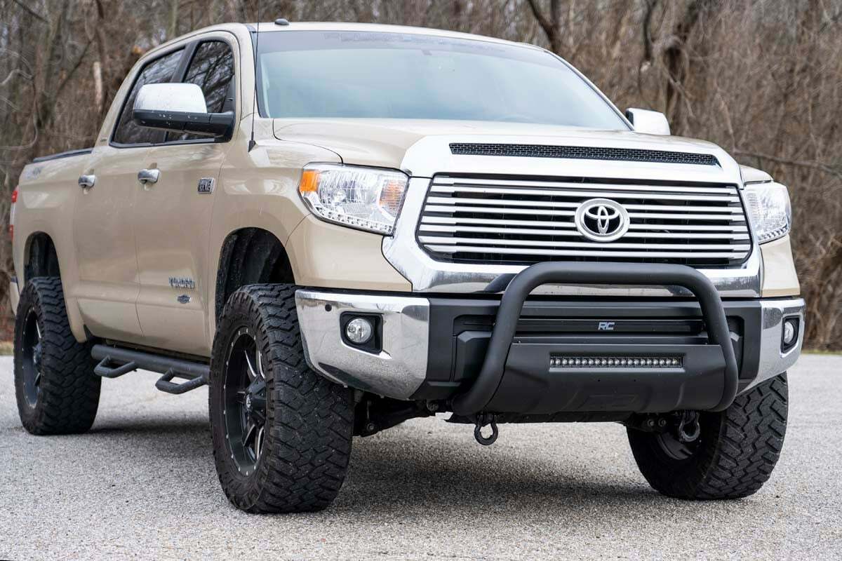 Fits Toyota Tundra 2WD/4WD (2007-2021) Tow Hook Brackets; Bull Bar Support RS146