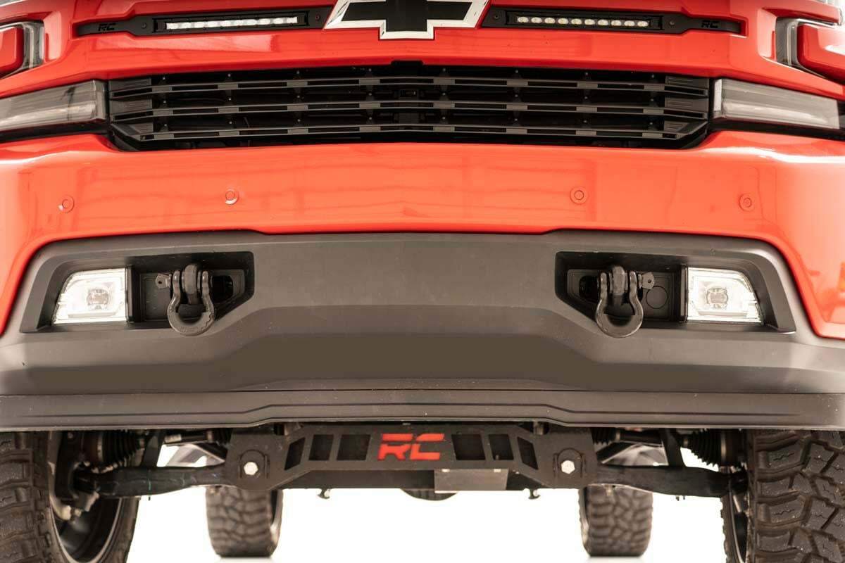 Fits Chevy Silverado 1500 2WD/4WD (2019-2024) Tow Hook Brackets; RS147