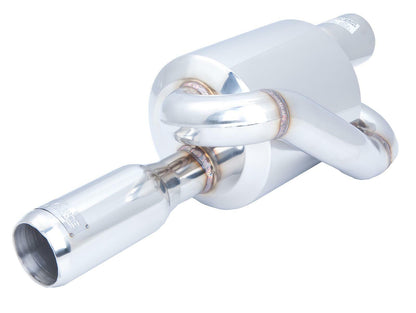 XFORCE Exhaust S10-2.5 - Stainless Steel Round Twin Loop Exhaust Muffler