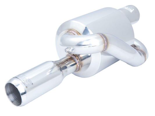XFORCE Exhaust S10-2.5 - Stainless Steel Round Twin Loop Exhaust Muffler