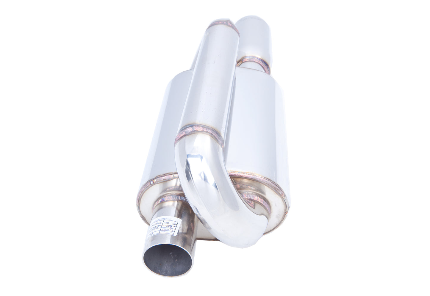 XFORCE S12R-2.25 - S/Steel Oval Twin Loop Exhaust Muffler w/Passenger Side Inlet