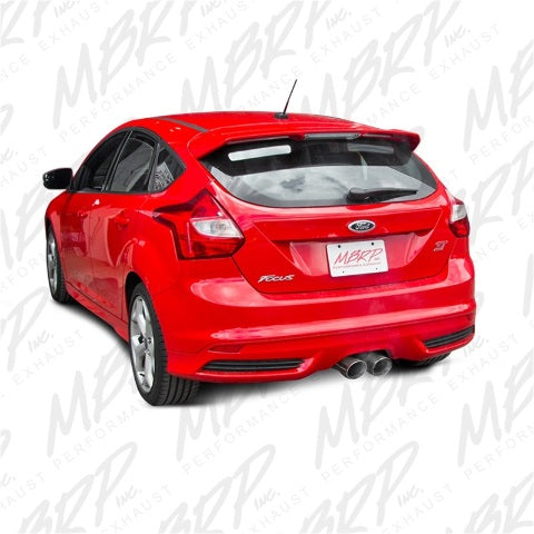 Fits 2013-2018 Ford Focus 3in. Cat Back; Dual Center Outlet; AL - S4200AL