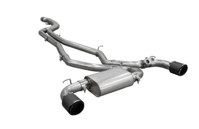 Fits 20-24 Toyota GR Supra 3" Cat Back Dual Rear w/Carbon Fiber Tips-S43003CF