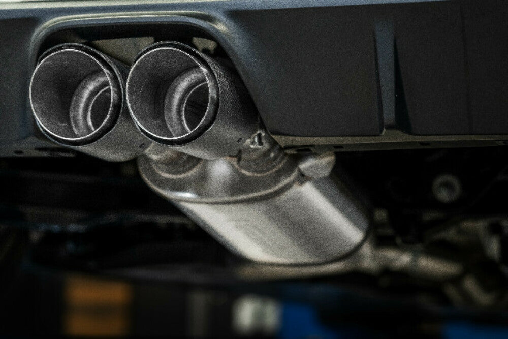 Fits 23-24 GR Corolla S/S 3" Cat Back Dual Center Rear w/Carbon Tips-S43033CF - Cat Back Exhaust Car Part People