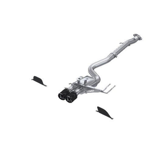 Fits 23-24 GR Corolla S/S 3" Cat Back Dual Center Rear w/Carbon Tips-S43033CF - Cat Back Exhaust Car Part People