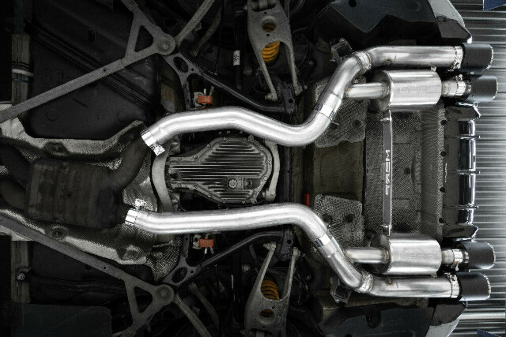 Fits 2019-2021 BMW M2 3in. Resonator-Back; Quad Rear Exit; T304 - S45023CF - Resonators Car Part People