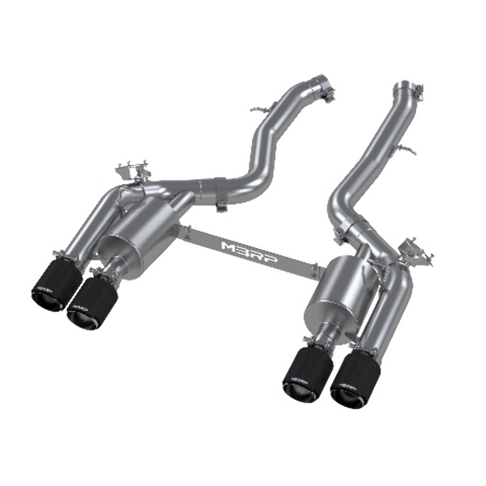 Fits 2019-2021 BMW M2 3in. Resonator-Back; Quad Rear Exit; T304 - S45023CF - Resonators Car Part People