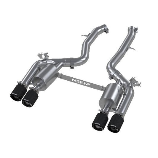 Fits 2019-2021 BMW M2 3in. Resonator-Back; Quad Rear Exit; T304 - S45023CF - Resonators Car Part People