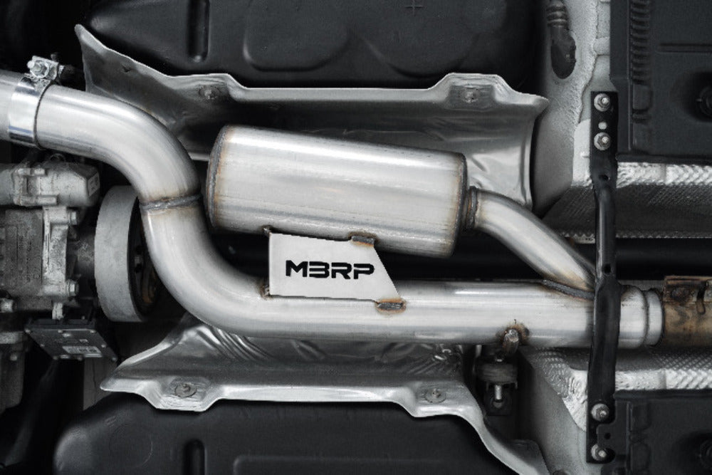 Fits 2015-2019 Volkswagen Golf R 3" Cat Back Quad Rear Exhaust w/CF-S46033CF - Cat Back Exhaust Car Part People