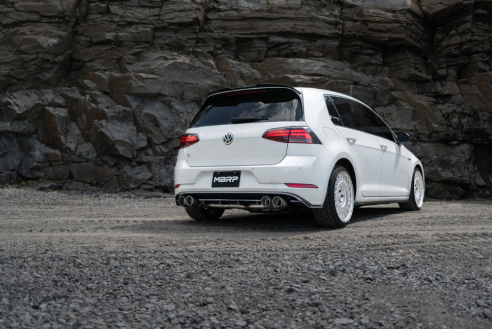 Fits 2015-2019 Volkswagen Golf R 3" Cat Back Quad Rear Exhaust w/CF-S46033CF - Cat Back Exhaust Car Part People