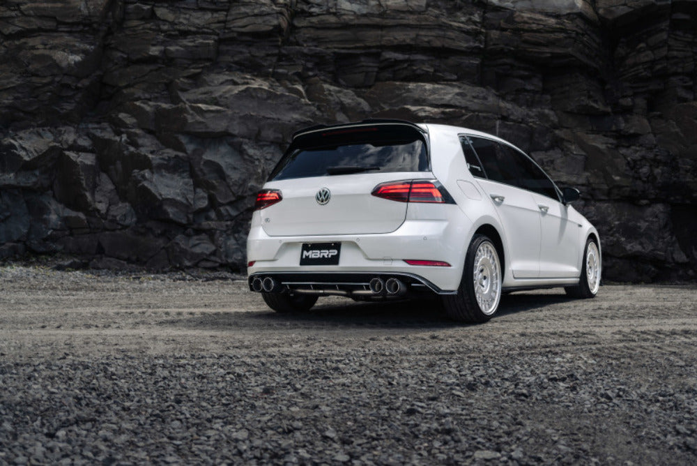 Fits 2015-2019 Volkswagen Golf R 3" Cat Back Quad Rear Exhaust w/CF-S46033CF - Cat Back Exhaust Car Part People