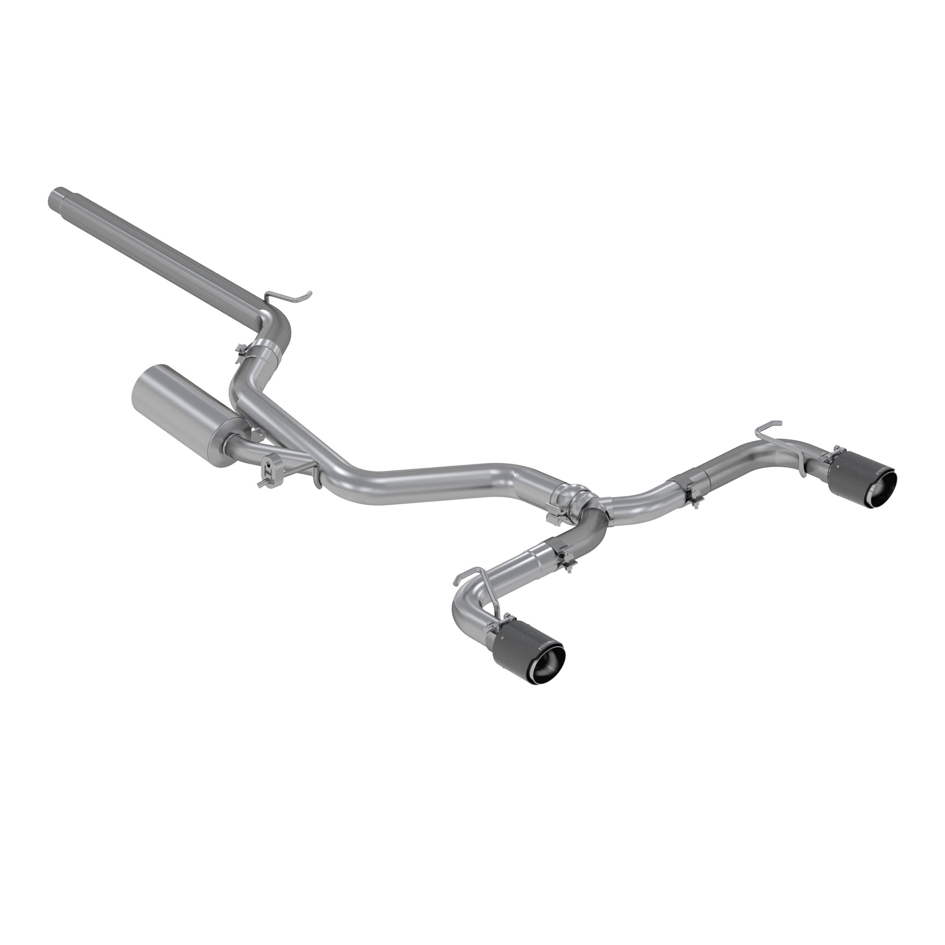 Fits 2019 VW GTI Golf 3" Cat Back Dual Split Rear Exit Exhaust System-S46063CF - Cat Back Exhaust Car Part People