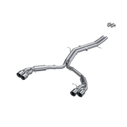 Fits 18-24 Audi S5 2.5" Resonator Back Dual Split Rearwith Quad Tips-S4607304 - Exhaust Systems Car Part People