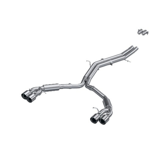 Fits 18-24 Audi S5 2.5" Resonator Back Dual Split Rearwith Quad Tips-S4607304 - Exhaust Systems Car Part People