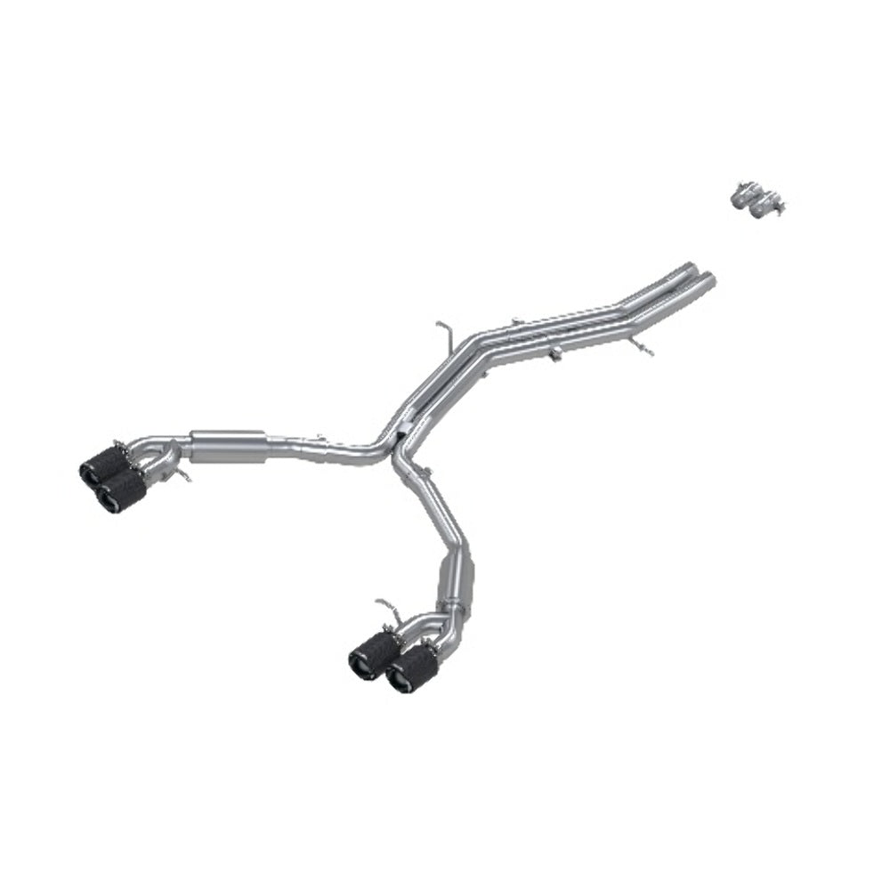 Fits 18-24 Audi S5 2.5" Resonator Back Dual Split Rear w/Carbon Tips-S46073CF - Exhaust Systems Car Part People