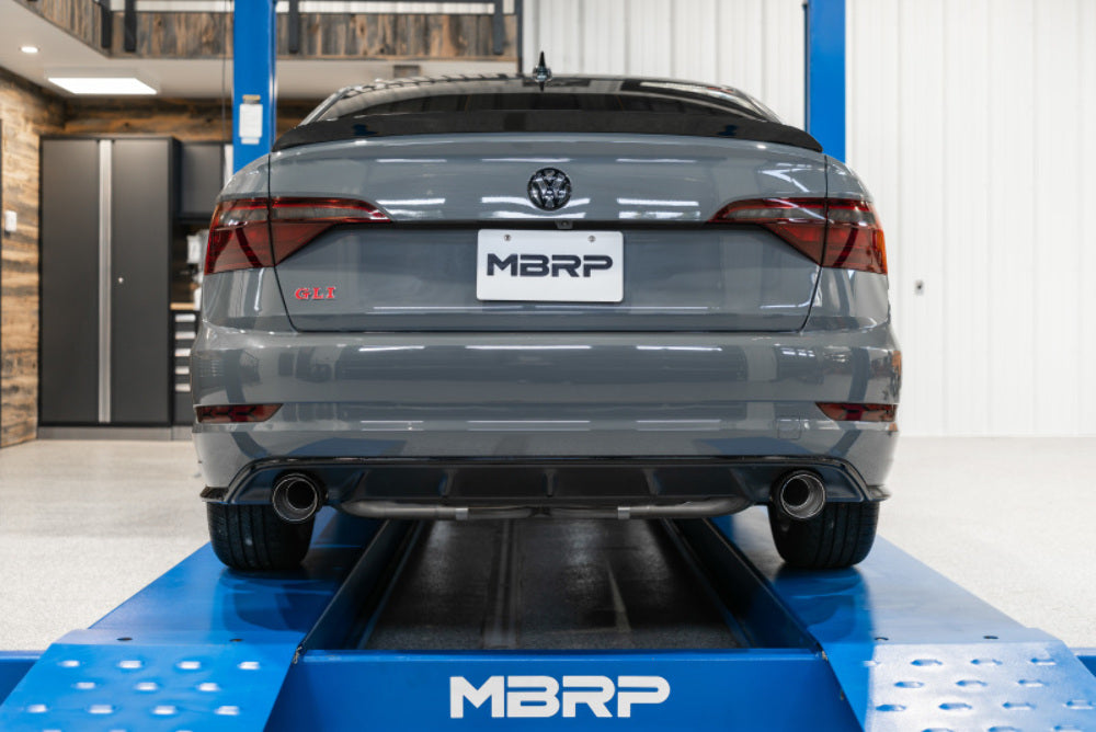 Fits 19-21 Volkswagen Jetta 3" Cat Back Dual Split Rearwith Carbon Tips-S46083CF - Cat Back Exhaust Car Part People