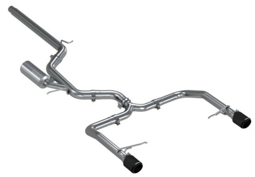 Fits 19-21 Volkswagen Jetta 3" Cat Back Dual Split Rearwith Carbon Tips-S46083CF - Cat Back Exhaust Car Part People