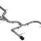 Fits 19-21 Volkswagen Jetta 3" Cat Back Dual Split Rearwith Carbon Tips-S46083CF