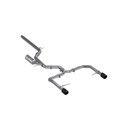 Fits 19-21 Volkswagen Jetta 3" Cat Back Dual Split Rearwith Carbon Tips-S46083CF - Cat Back Exhaust Car Part People