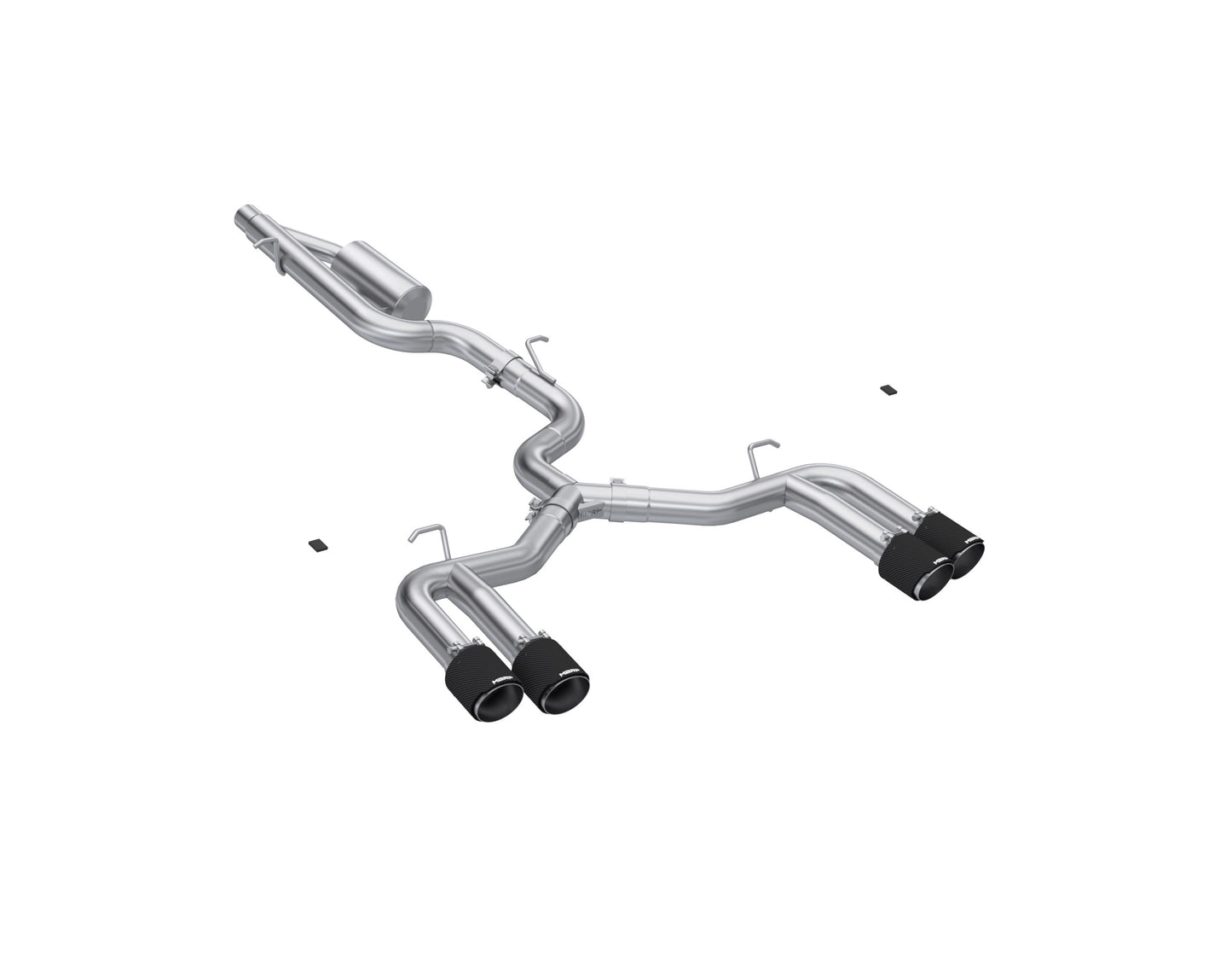 Fits 2022-24 Audi S3 3" Cat Back, Quad Split Rear w/ Carbon Fiber Tips S46203CF - Cat Back Exhaust Car Part People