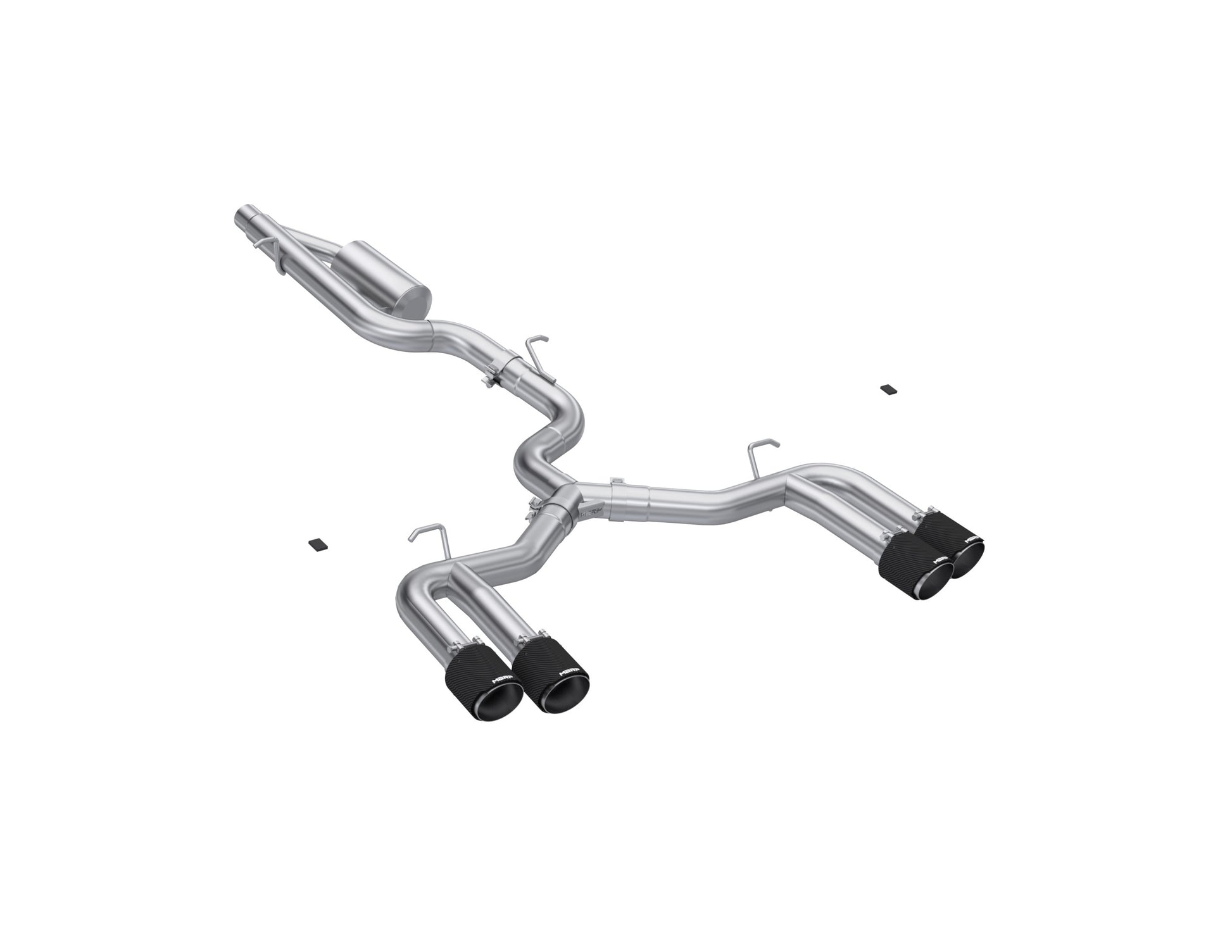 Fits 2022-24 Audi S3 3" Cat Back, Quad Split Rear w/ Carbon Fiber Tips S46203CF - Cat Back Exhaust Car Part People