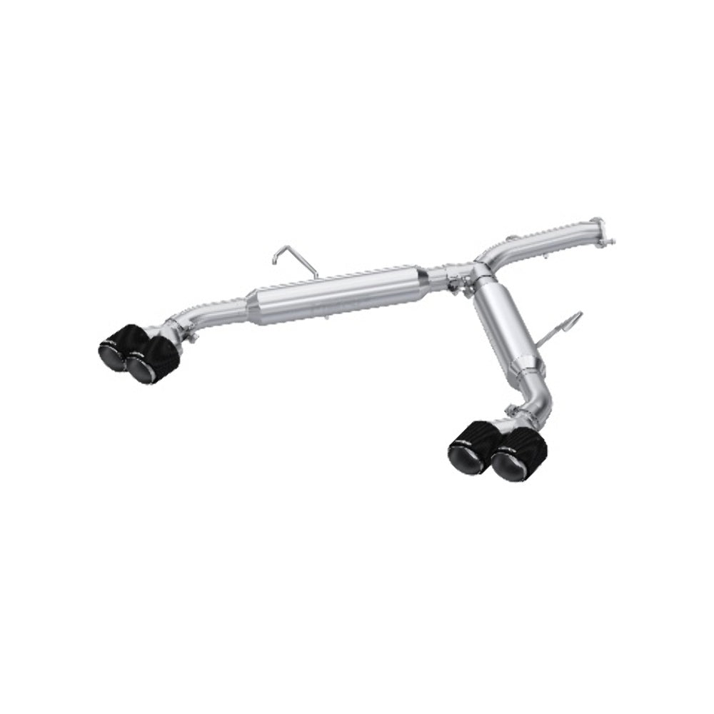 Fits 2022-24 Kia Forte 3" Axle-Back; Dual Split Quad Rear Exit; T304-S47113CF - Axle Back Exhaust Car Part People