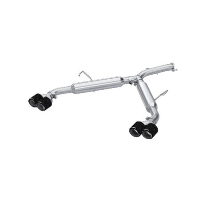 Fits 2022-24 Kia Forte 3" Axle-Back; Dual Split Quad Rear Exit; T304-S47113CF - Axle Back Exhaust Car Part People