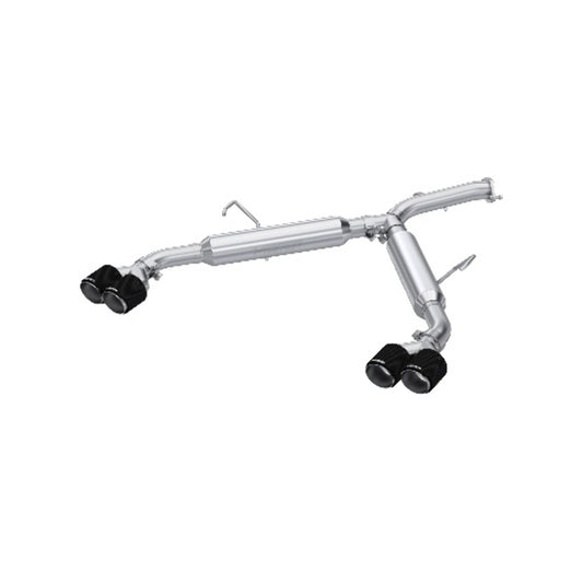 Fits 2022-24 Kia Forte 3" Axle-Back; Dual Split Quad Rear Exit; T304-S47113CF - Axle Back Exhaust Car Part People