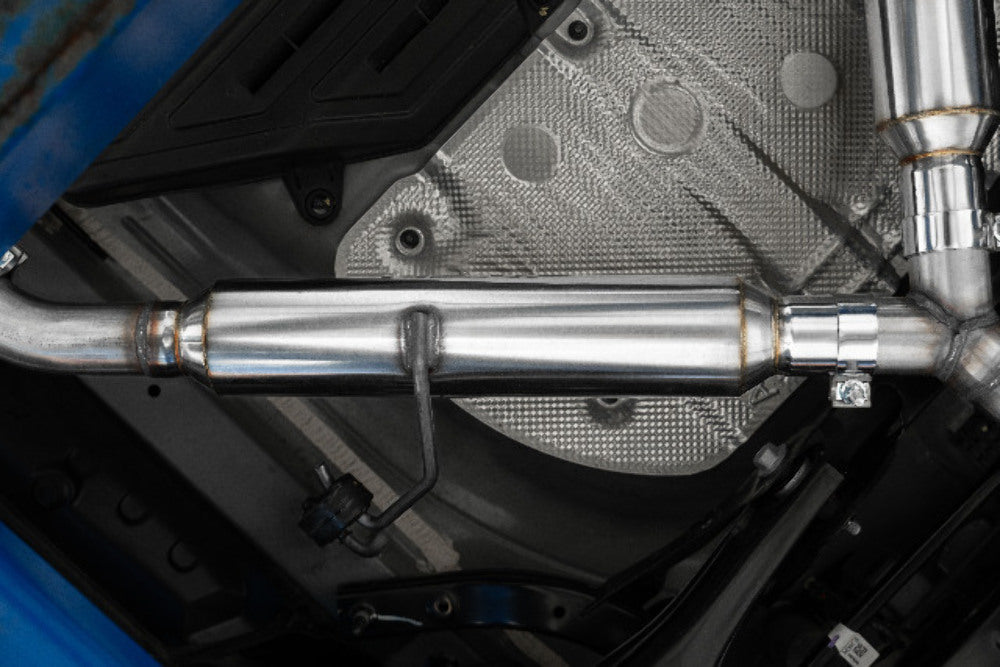 Fits 2022-24 Kia Forte 3" Axle-Back; Dual Split Quad Rear Exit; T304-S47113CF - Axle Back Exhaust Car Part People