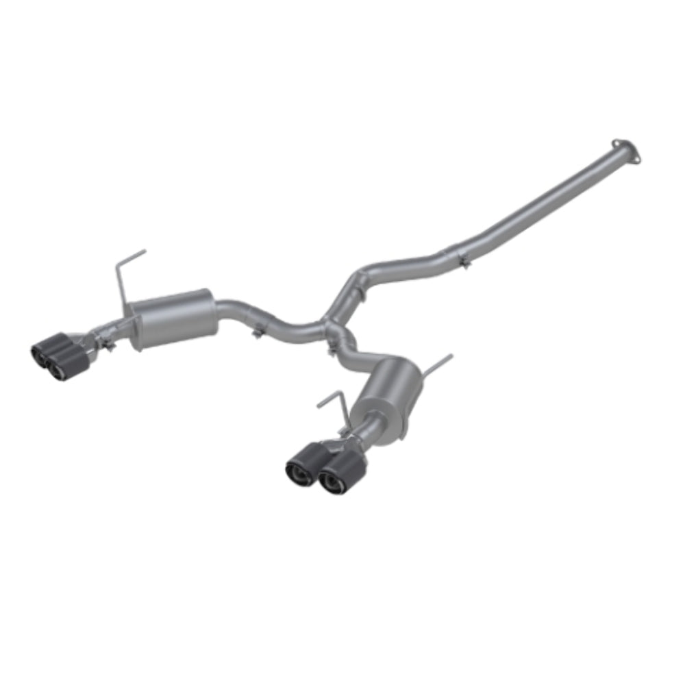 Fits 15-16 Subaru WRX 3" Cat Back Dual Split Rearwith Carbon Fiber Tips-S48003CF - Cat Back Exhaust Car Part People