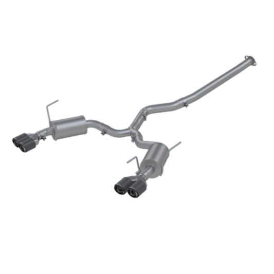 Fits 15-16 Subaru WRX 3" Cat Back Dual Split Rearwith Carbon Fiber Tips-S48003CF - Cat Back Exhaust Car Part People