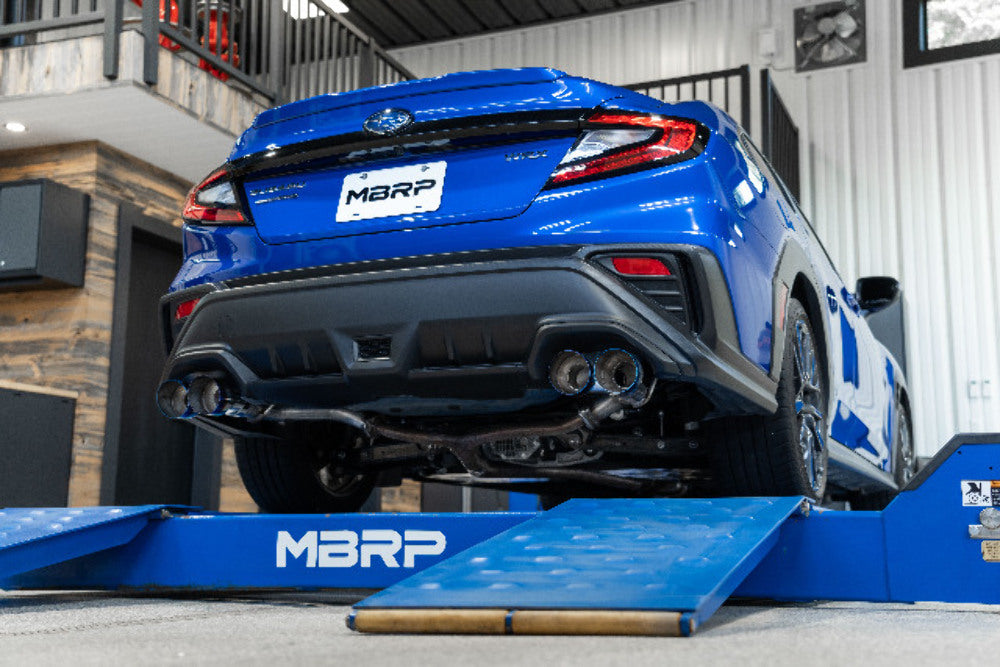 Fits 22-24 Subaru WRX 2.5" Axle-Back Dual Split Rear T304 Quad CF Tip-S48103CF - Axle Back Exhaust Car Part People