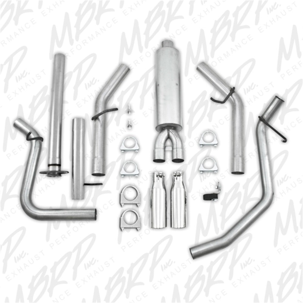 Fits 2007 Chevrolet Silverado 1500 2 1/2" Cat Back; Dual Split Side; AL-S5038AL - Cat Back Exhaust Car Part People
