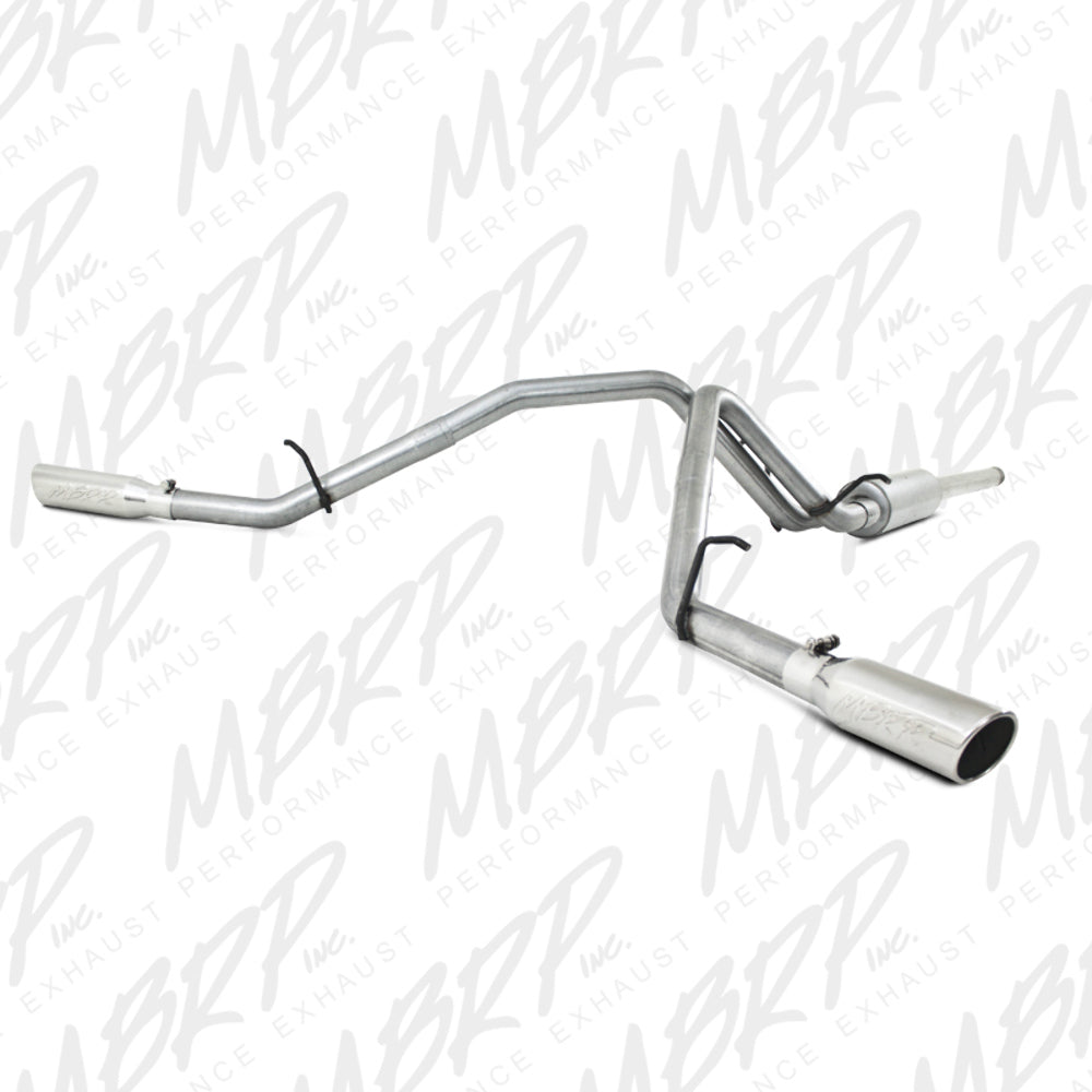 Fits 09-13 Chevrolet Silverado 1500 2 1/2" Cat Back; Dual Split Side; AL-S5056AL - Cat Back Exhaust Car Part People