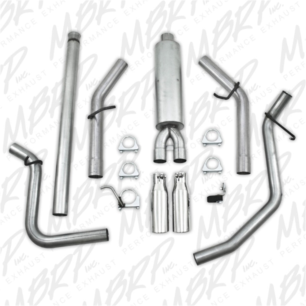 Fits 09-13 Chevrolet Silverado 1500 2 1/2" Cat Back; Dual Split Side; AL-S5056AL - Cat Back Exhaust Car Part People
