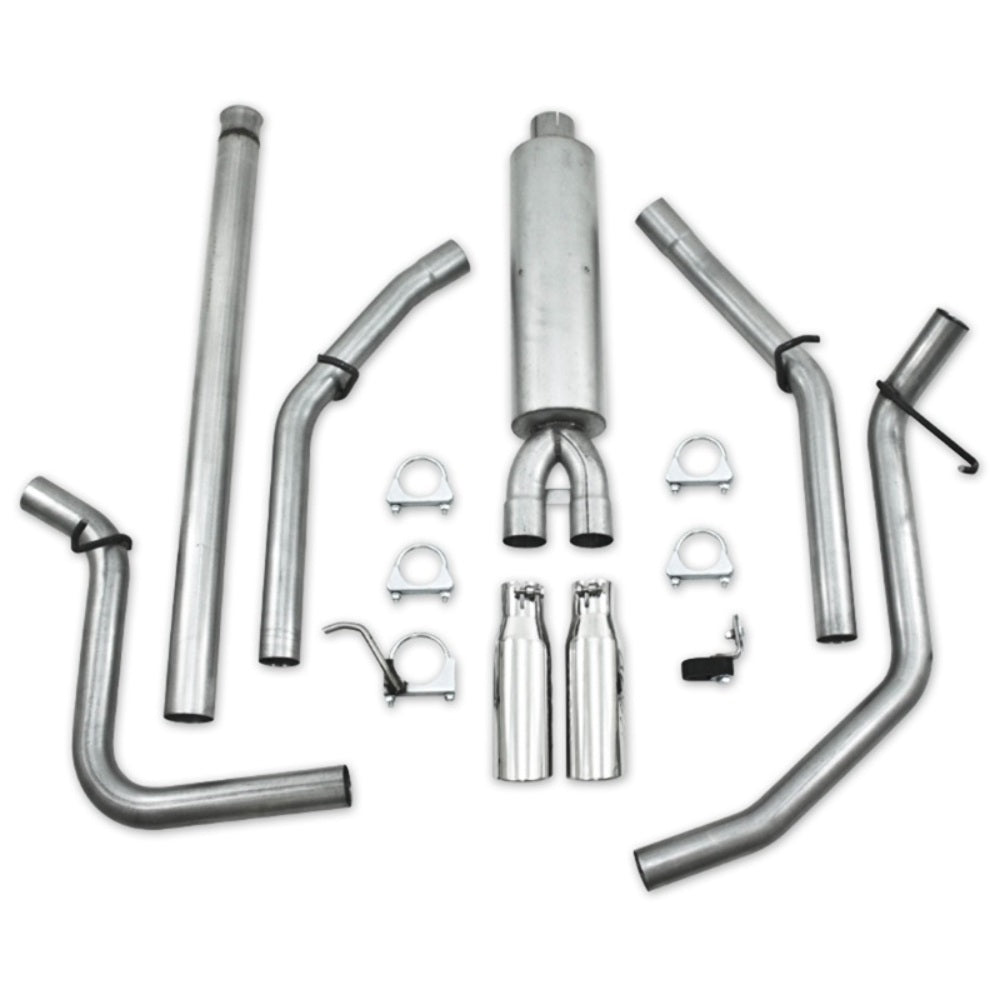 Fits 09-13 Chevrolet Silverado 1500 2 1/2" Cat Back; Dual Split Rear; AL-S5058AL - Cat Back Exhaust Car Part People