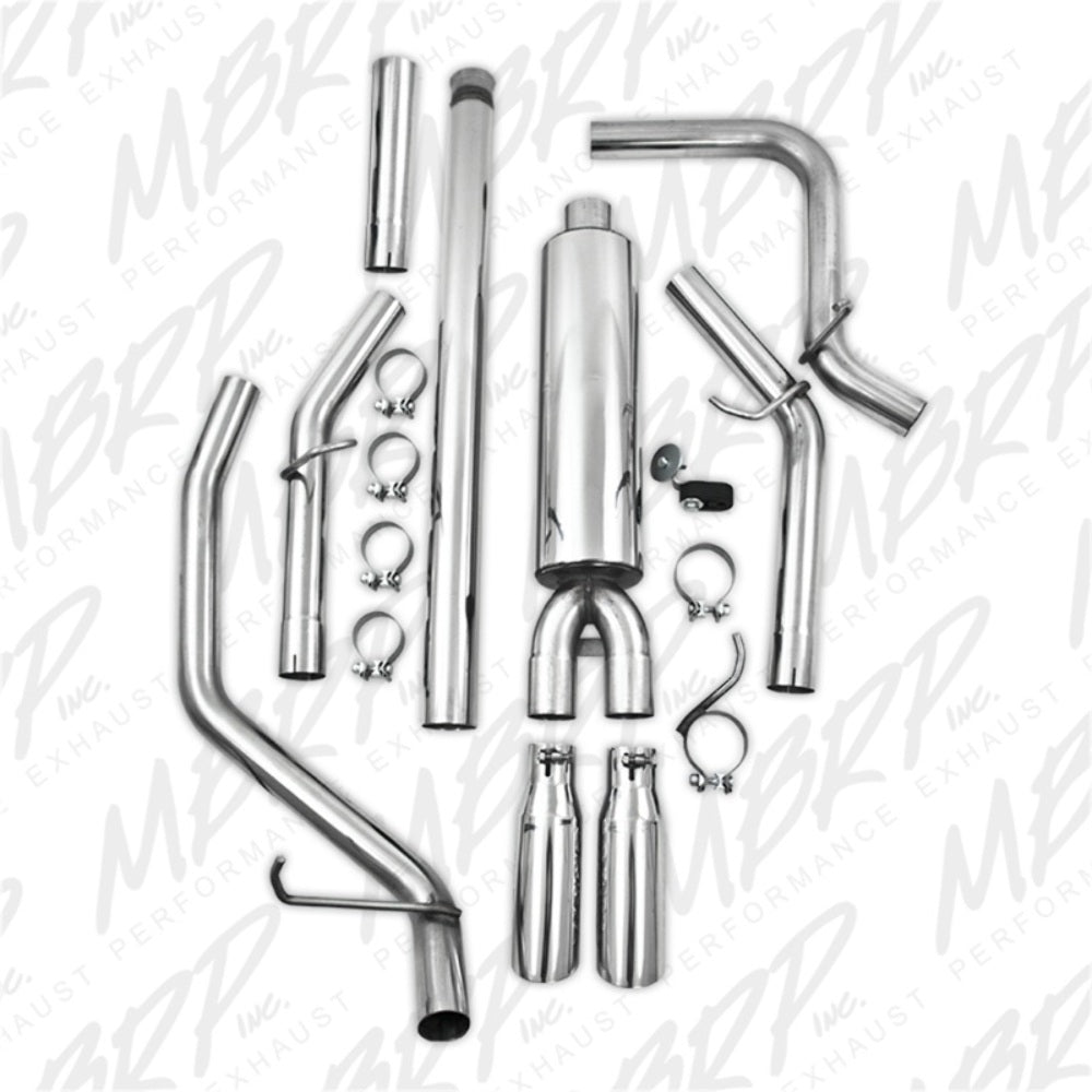 Fits 16-18 Chevrolet Silverado 1500 3" Cat Back; Dual Split Side; T409-S5082409 - Cat Back Exhaust Car Part People