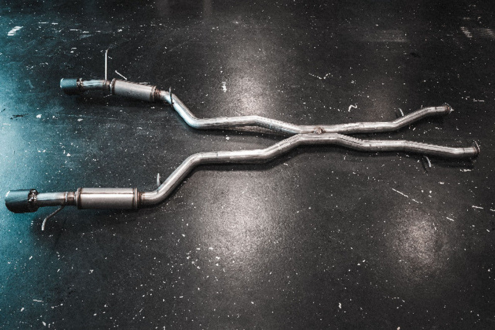 Fits 21-23 Dodge Durango Aluminized Steel, 3" Cat Back, Dual Rear w/Tips-S5105AL - Cat Back Exhaust Car Part People