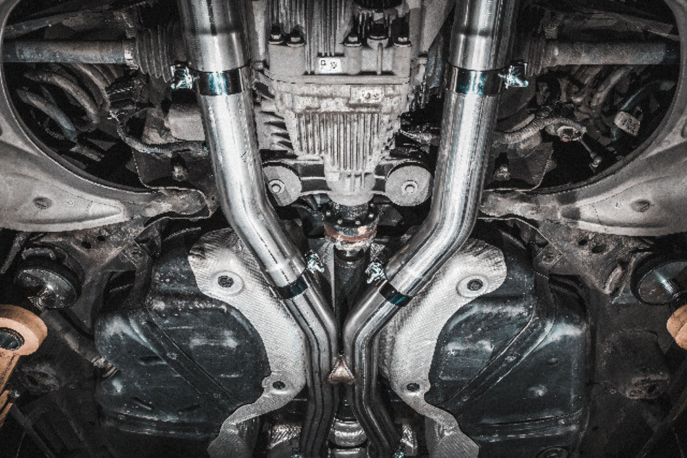Fits 21-23 Dodge Durango Aluminized Steel, 3" Cat Back, Dual Rear w/Tips-S5105AL - Cat Back Exhaust Car Part People
