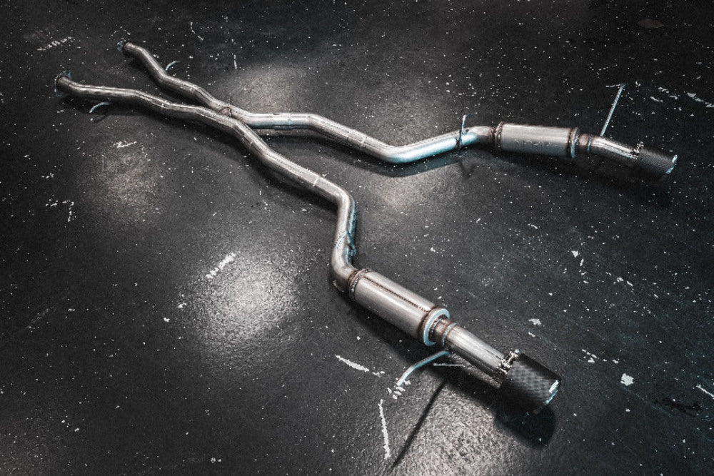 Fits 21-23 Dodge Durango Aluminized Steel, 3" Cat Back, Dual Rear w/Tips-S5105AL - Cat Back Exhaust Car Part People