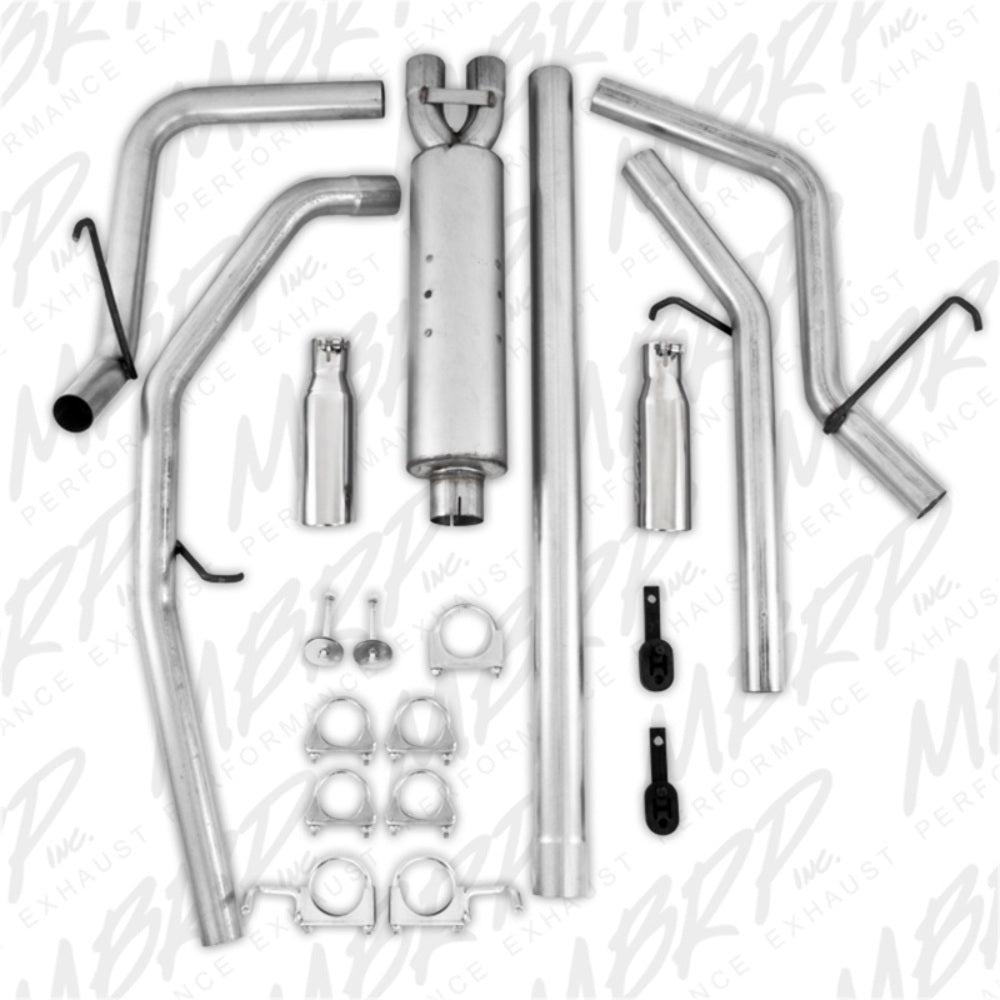 Fits 2007-2008 Dodge Ram 1500 2 1/2in. Cat Back; Dual Split Rear; AL - S5126AL - Cat Back Exhaust Car Part People