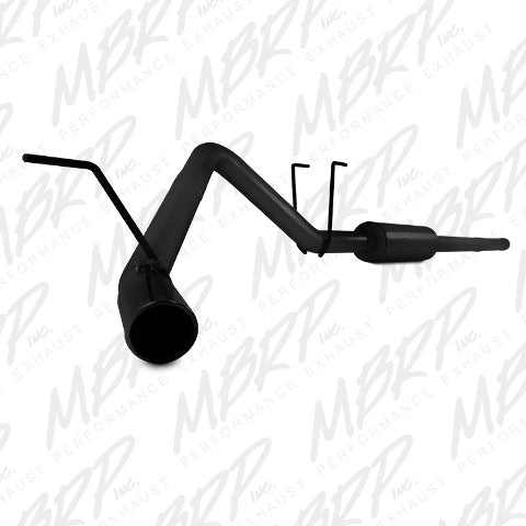 Fits 2009-2010 Dodge Ram 1500 3in. Cat Back; Single Side; Black Coated-S5142BLK