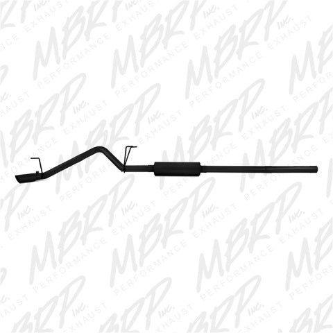 Fits 2009-2010 Dodge Ram 1500 3in. Cat Back; Single Side; Black Coated-S5142BLK