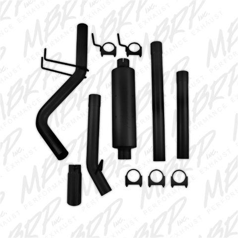 Fits 2009-2010 Dodge Ram 1500 3in. Cat Back; Single Side; Black Coated-S5142BLK
