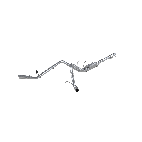 Fits 2009-2010 Dodge Ram 1500 2 1/2in. Cat Back; Dual Split Side; AL - S5144AL