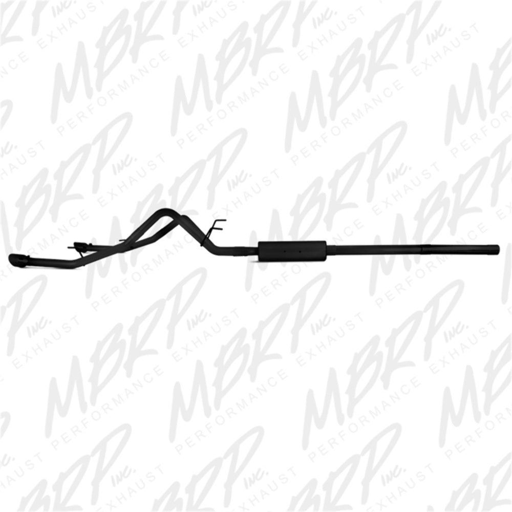 Fits 09-10 Dodge Ram 1500 2 1/2" Cat Back Dual Split Rear Black Coated-S5146BLK - Cat Back Exhaust Car Part People