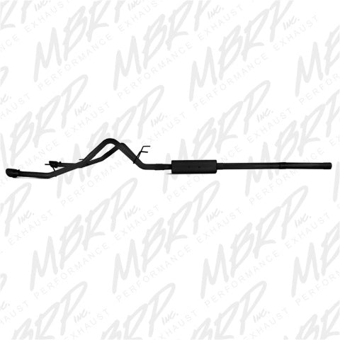 Fits 09-10 Dodge Ram 1500 2 1/2" Cat Back Dual Split Rear Black Coated-S5146BLK