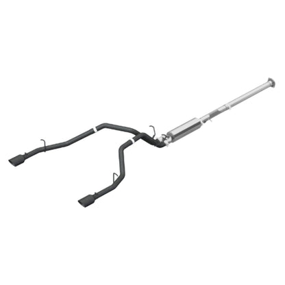 Fits 2019-2024 Ram 1500 2 1/2" Cat Back, Dual Split Rear, Black Coated-S5152BLK - Cat Back Exhaust Car Part People