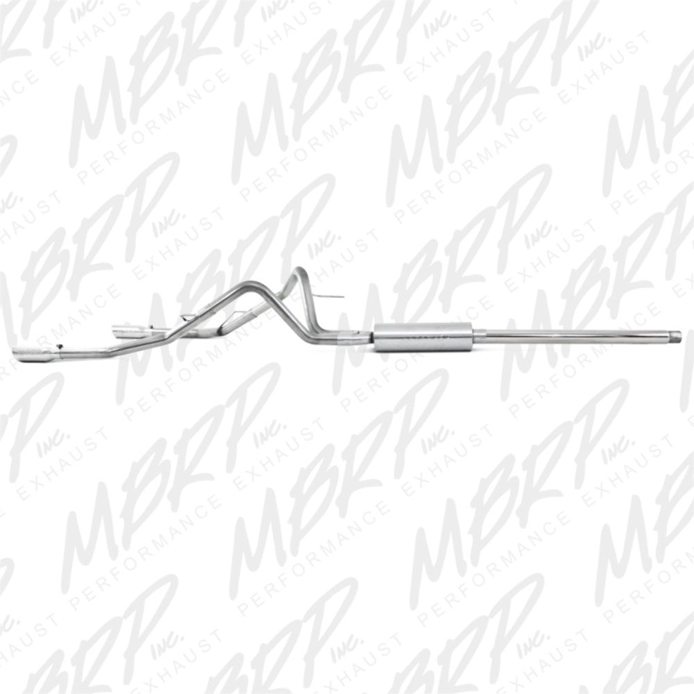 Fits 2008 Ford F-150 2 1/2in. Cat Back; Dual Split Rear; T409 - S5202409 - Cat Back Exhaust Car Part People